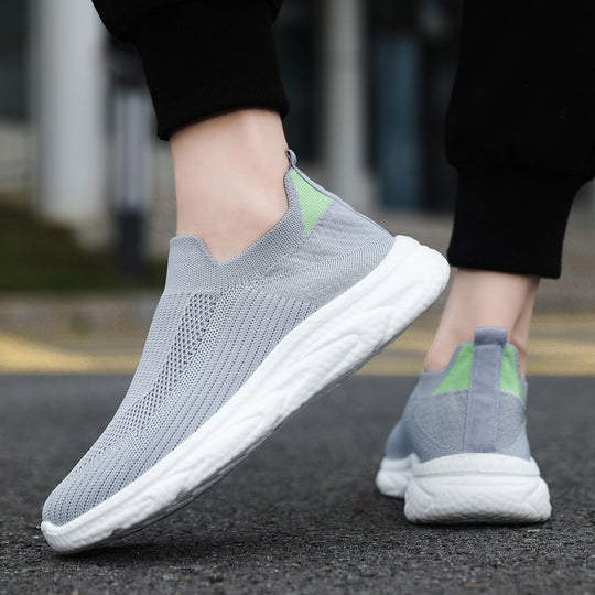 Damen Bequeme Slip-On Sneakers mit atmungsaktivem Strick-Obermaterial und flexiblem Fußbett R&B