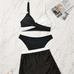 Damen Sportlicher Bikini mit lässigem Wickelrock