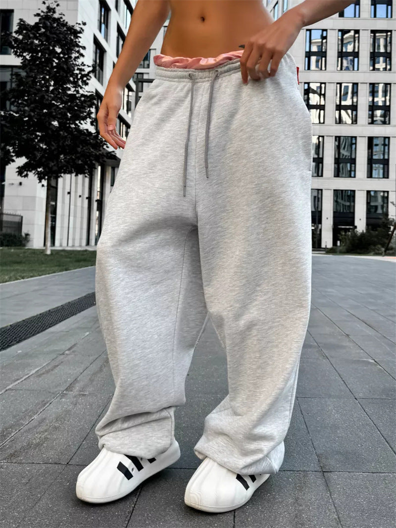 Damen Bequeme Freizeithose mit weitem Schnitt und elastischem Bund R&B