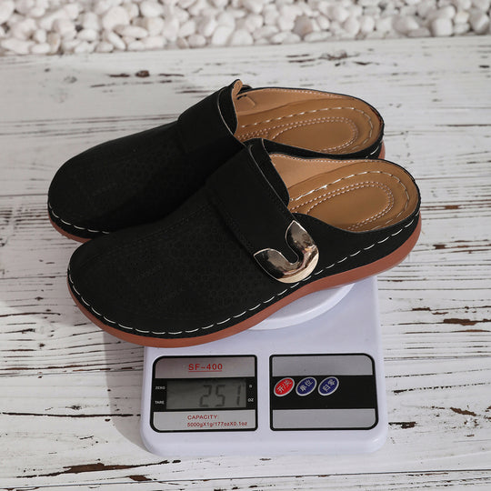 Damen Atmungsaktive Clogs mit seitlichem Schnallen-Detail R&B