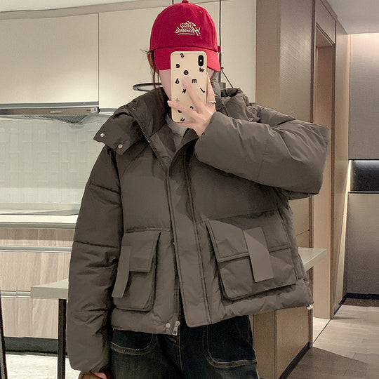 Damen Kurze isolierte Pufferjacke mit praktischen Taschen R&B