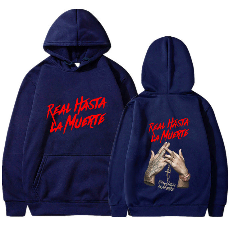 Damen Kapuzensweater mit auffälligem Schriftzug in urbanem Stil R&B