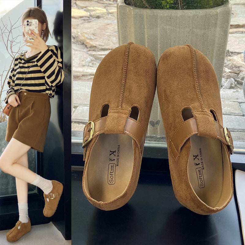 Damen bequeme Clogs mit verstellbarer Schnalle und weichem Obermaterial R&B