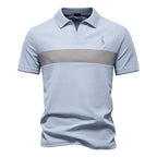 Herren Poloshirt mit modernem Blockdesign und hochwertiger Baumwollmischung