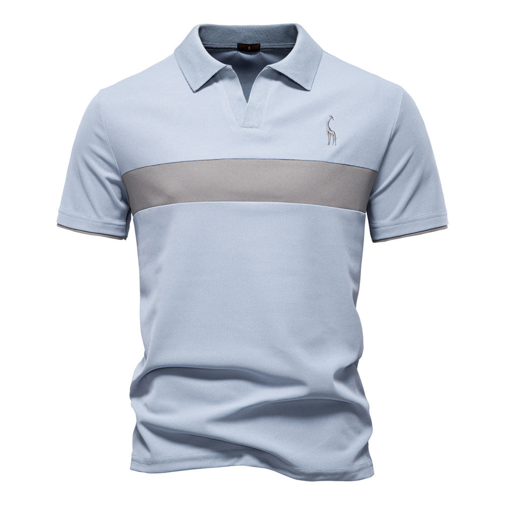 Herren Poloshirt mit modernem Blockdesign und hochwertiger Baumwollmischung