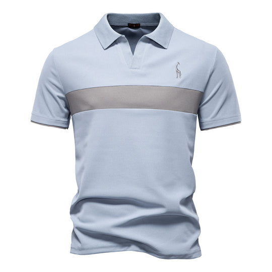 Herren Poloshirt mit modernem Blockdesign und hochwertiger Baumwollmischung R&B