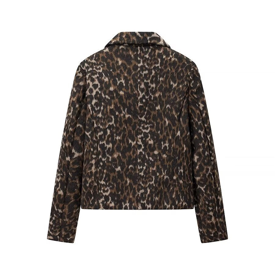 Damen oversized Leopardjacke R&B