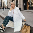Damen lange isolierte Pufferjacke mit voluminösem Schnitt und praktischen Eingrifftaschen