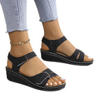 Damen Keilsandalen mit verstellbaren Riemen und anatomischem Fußbett R&B