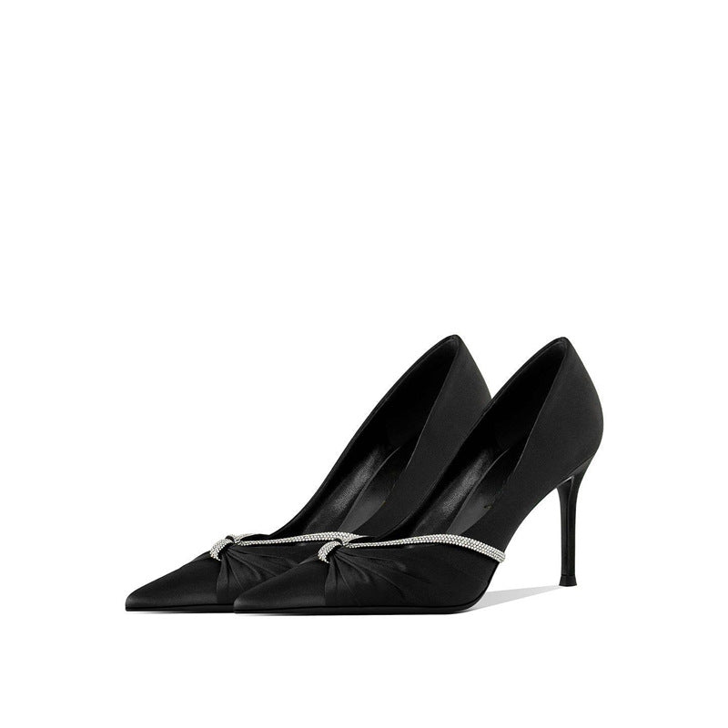 Damen elegante spitze High Heel Pumps mit funkelndem Riemen R&B