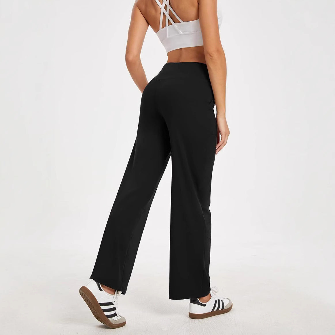Damen bequeme Freizeithose mit seitlichen Taschen und elastischem Bund R&B