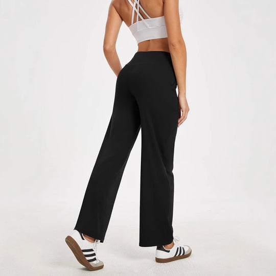 Damen bequeme Freizeithose mit seitlichen Taschen und elastischem Bund R&B