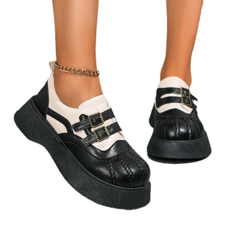 Damen Plateau-Sneaker mit modischer Schnallenverzierung R&B