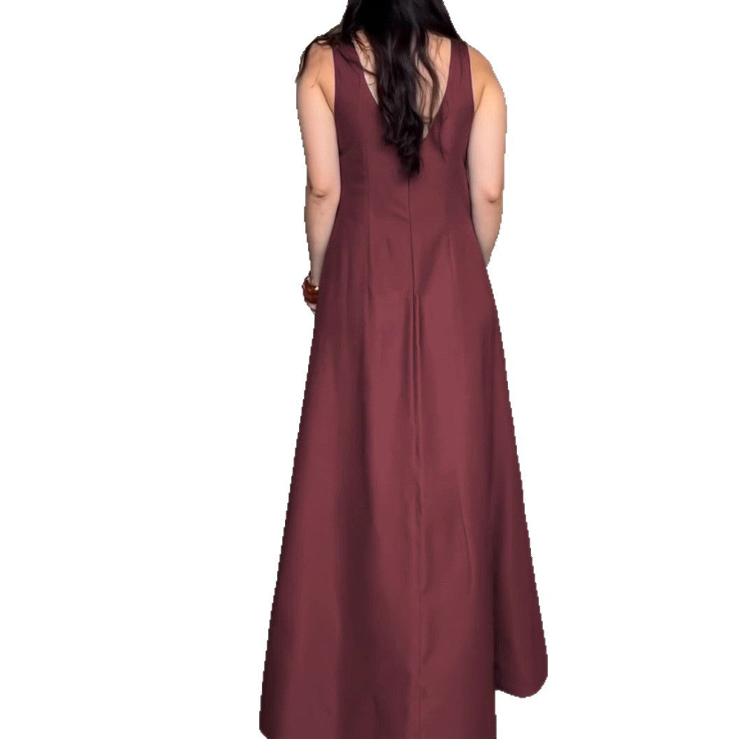 Damen Maxikleid mit elegantem V-Ausschnitt und praktischen Taschen R&B