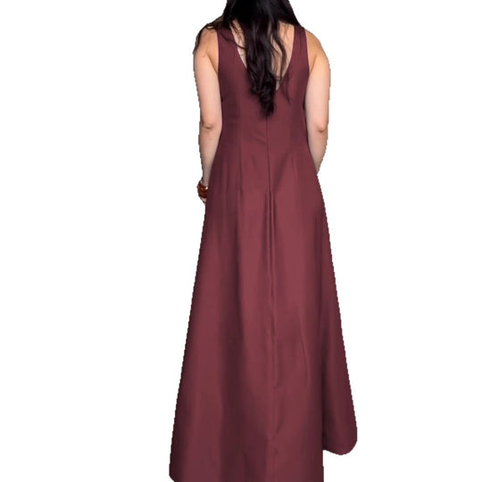 Damen Maxikleid mit elegantem V-Ausschnitt und praktischen Taschen R&B
