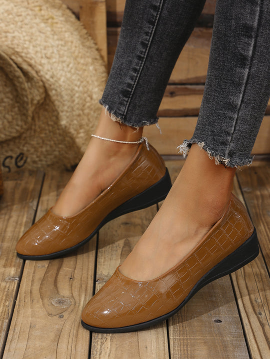 Damen Komfortable Ballerinas mit elegantem Krokodilmuster R&B