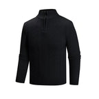 Herren modischer Strickpullover mit hohem Kragen und strukturiertem Design