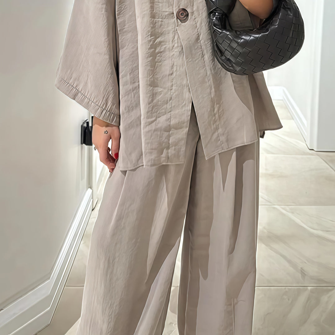 Damen Elegante Kimono-Jacke mit weiten Ärmeln und lockerer Passform R&B