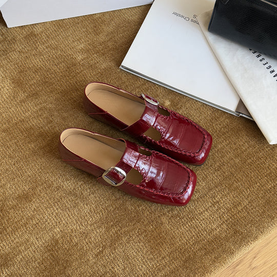 Damen Elegante Ballerinas mit dekorativem Schnallenverschluß R&B