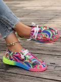 Damen Farbenfrohe Freizeitschuhe mit stylischem Grafikdesign R&B