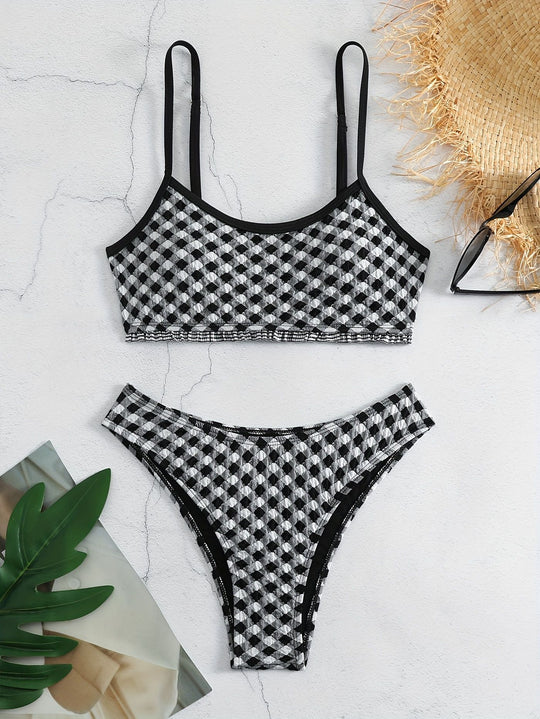 Damen lässiger Crop-Top Bikini R&B