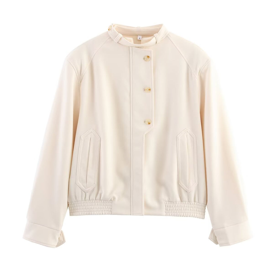 Damen modische Übergangsjacke mit elegantem Stehkragen R&B