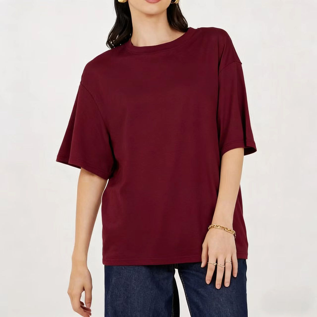 Damen Übergröße Shirt mit lässigem Schnitt und kurzarm R&B