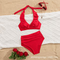 Damen Hoch-waisted Bikini mit voluminösem Rüschendesign R&B
