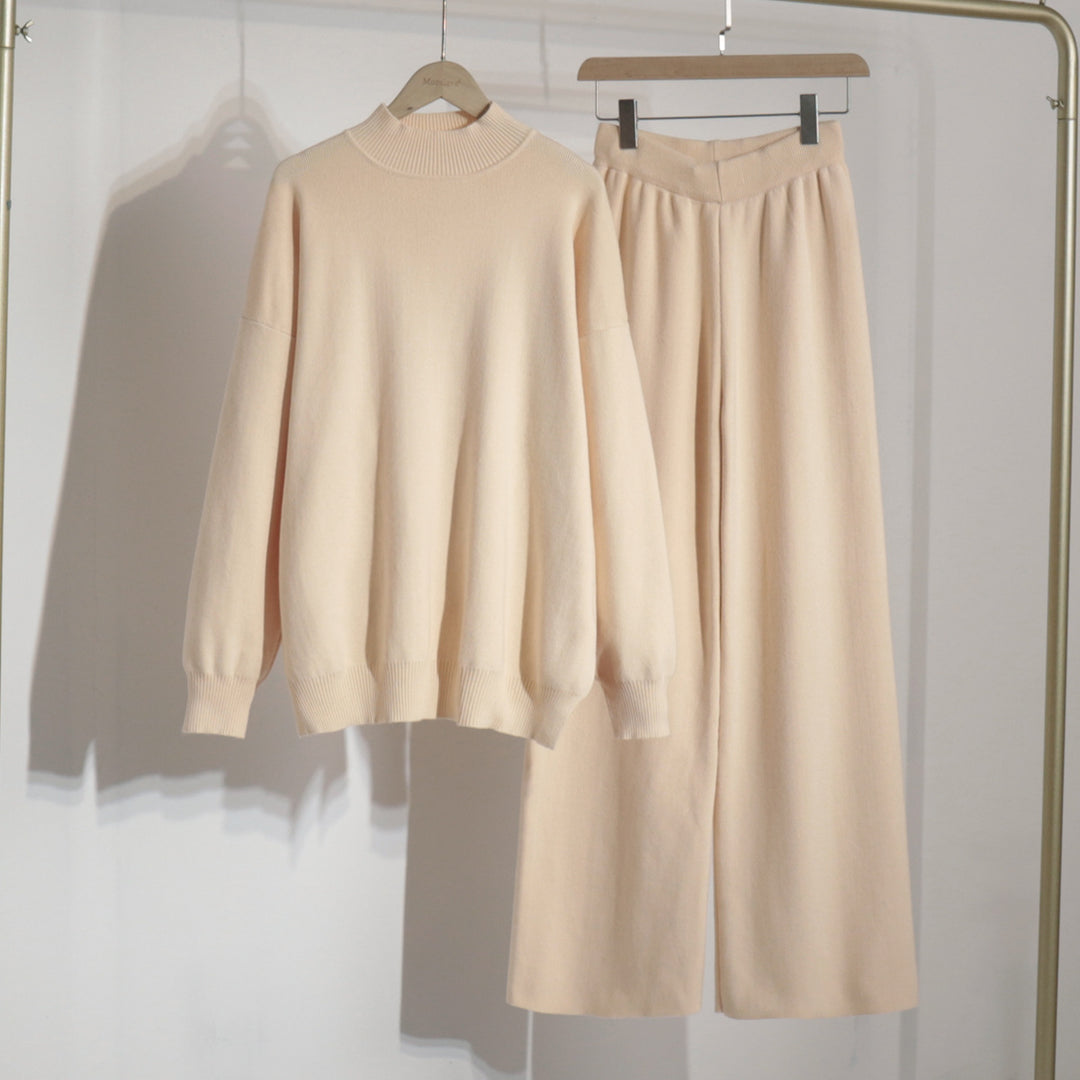 Damen komfortables Strick-Ensemble mit weitem Schnitt R&B