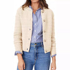 Damen Strukturierte Strickjacke mit Knopfverschluss und feiner Textur R&B