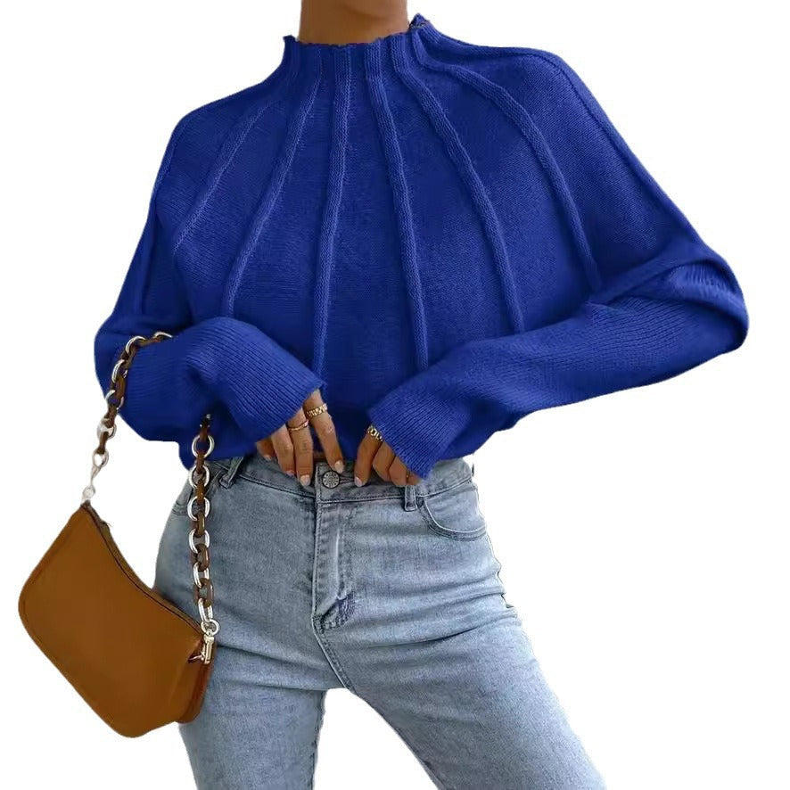Damen Strickpullover mit hochgeschlossenem Kragen R&B