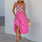 Damen Maxikleid mit gestricktem Oberteil und voluminösem Rock R&B