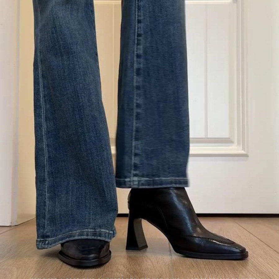 Damen elegante Stiefeletten mit hochmodischem Schnitt und robustem Blockabsatz R&B