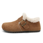 Damen warme Clogs mit kuscheligem Innenfutter und modischem Schnallenverschluss R&B