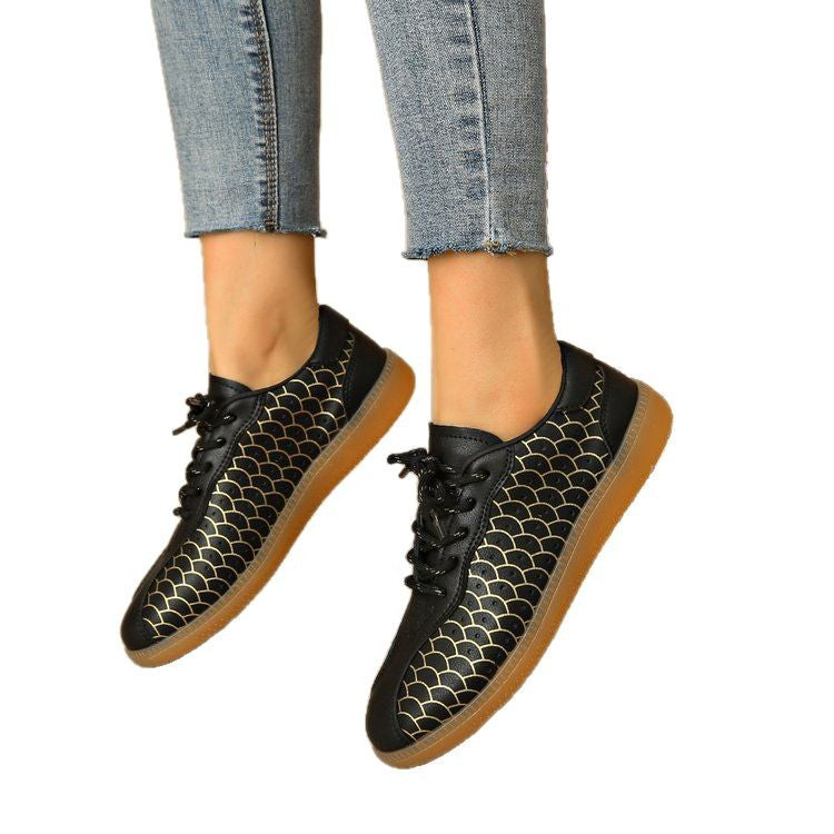Damen modische Sneakers mit einzigartigem Musterdruck R&B