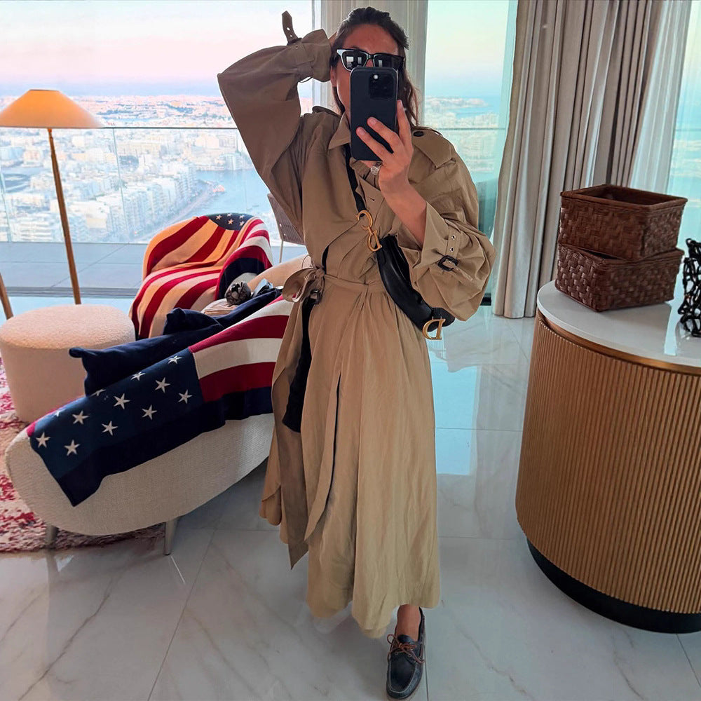 Damen Oversized Trenchcoat R&B