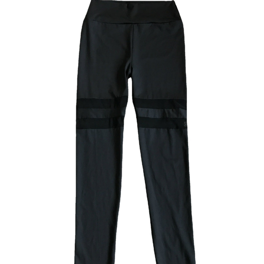 Damen Sportliche Leggings mit transparenten Einsätzen und hohem Bund R&B