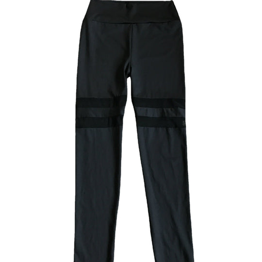 Damen Sportliche Leggings mit transparenten Einsätzen und hohem Bund R&B