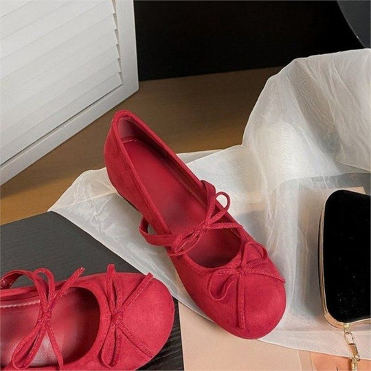 Damen bequeme Ballerinas mit dekorativen Schleifen R&B