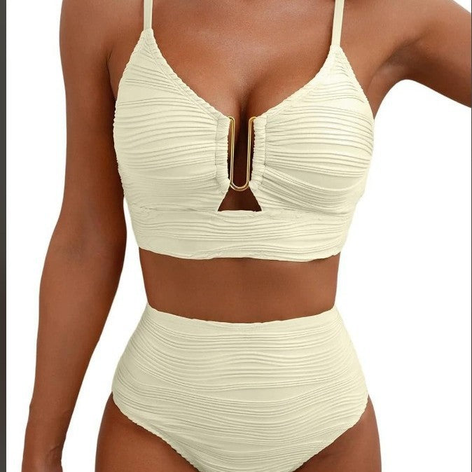 Damen Hochtailliertes Bikini-Set mit modischem Cut-Out R&B