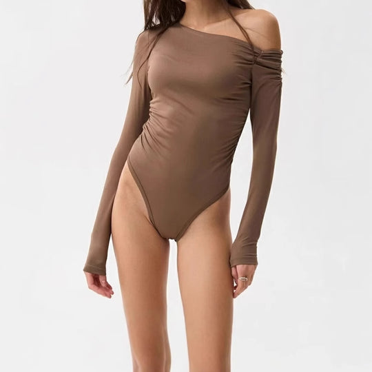 Damen Figurbetontes Langarm-Bodysuit R&B