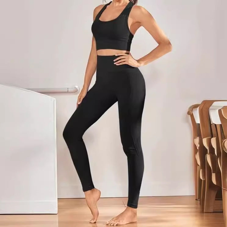 Damen Hochbund-Leggings aus atmungsaktivem Material mit figurformendem Effekt R&B