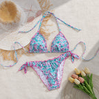 Damen floral gemusterter Triangel-Bikini R&B