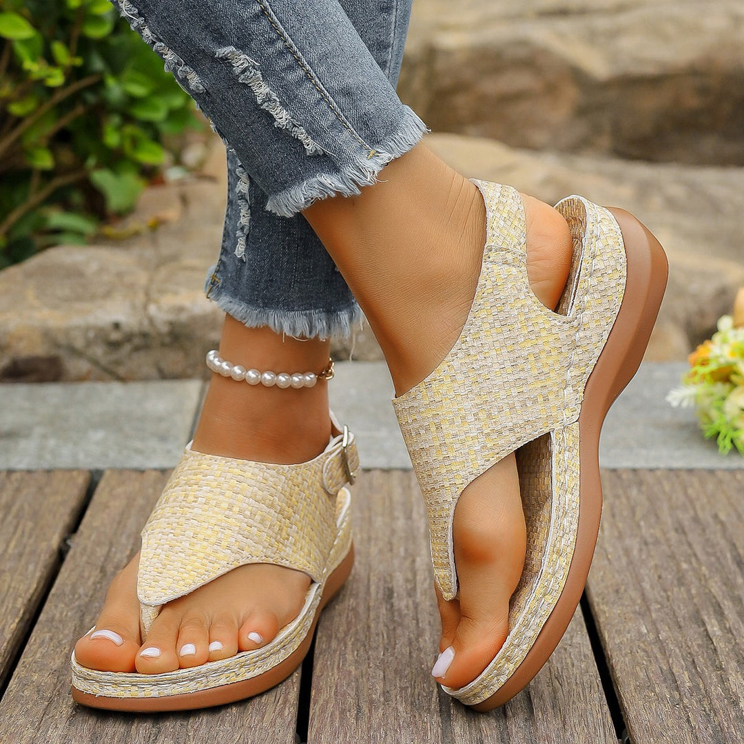 Damen komfortable Keil-Sandalen mit verstellbaren Riemen R&B