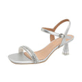 Damen Glamouröse Sandalen mit luxuriöser Verzierungen und elegantem Blockabsatz