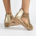 Damen Gladiatoren-Sandalen mit elegantem Riemendesign und verstärktem Absatz R&B