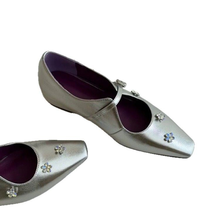 Damen Ballerina-Schuhe mit floralem Dekor und elegantem Schnallenverschluss R&B