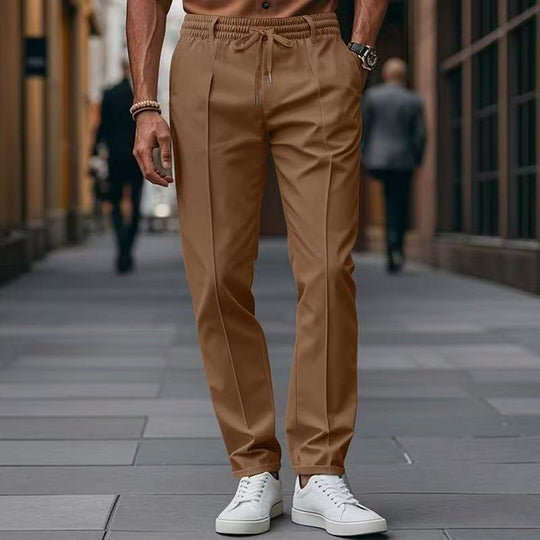 Herren elegante Freizeit-Hose mit elastischem Bund und seitlichen Eingrifftaschen R&B