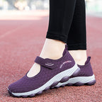 Damen Komfortable Slip-On Freizeitschuhe mit Klettverschluss R&B