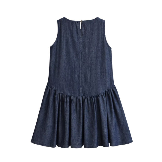 Damen Sommerkleid mit voluminösem Rocksaum und raffiniertem Schnürdetail R&B